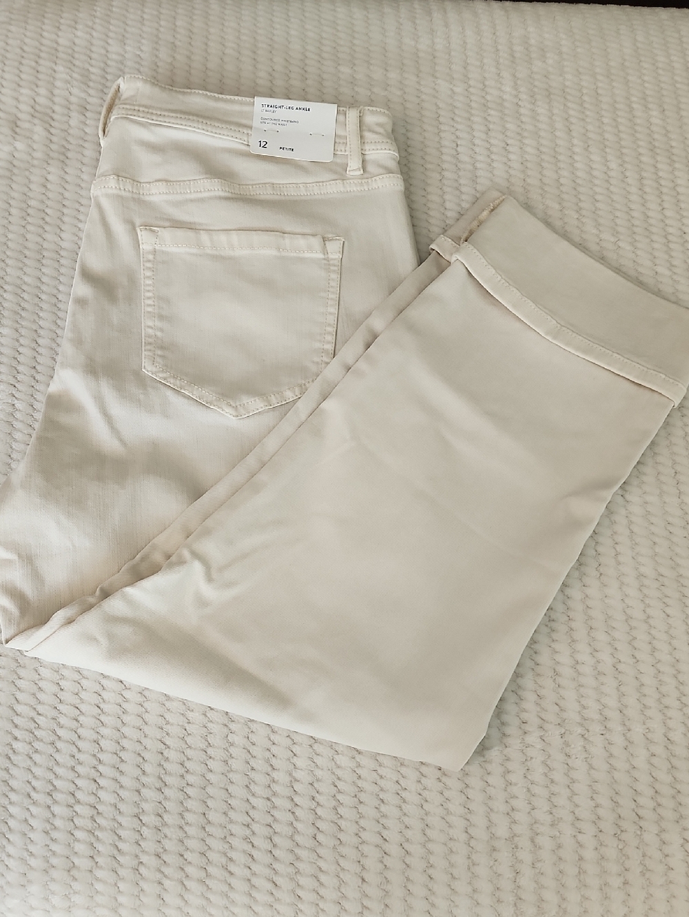 J.JILL High Rise Straight Leg Ankle Cream Straight-Leg Pants Brand New